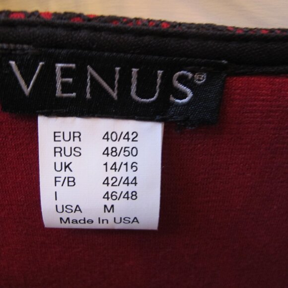 Venus Sexy Lace and Leather Party Top Red and Black.Size Medium - Picture 3 of 9